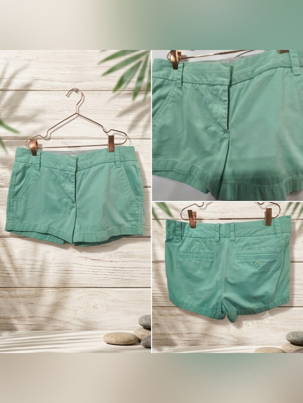 J. Crew Mint Green Tailored Cotton Shorts Size 4,